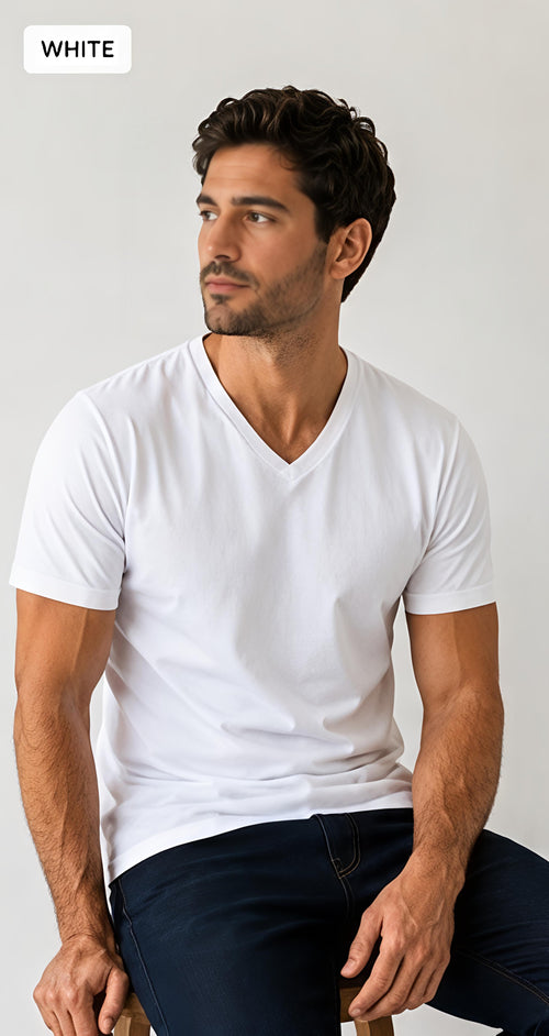 Basic V-Neck Tee – Unisex